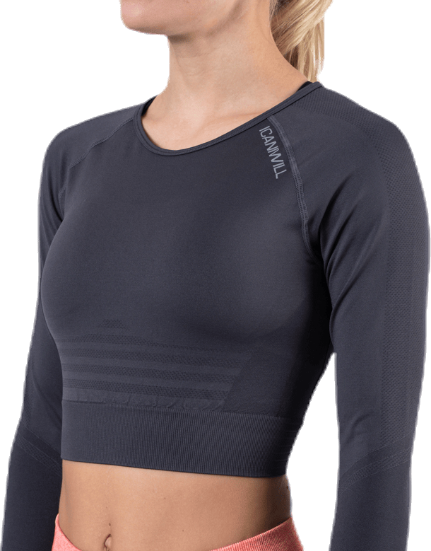 Define Seamless L/S Crop Top Grey - Bild 4