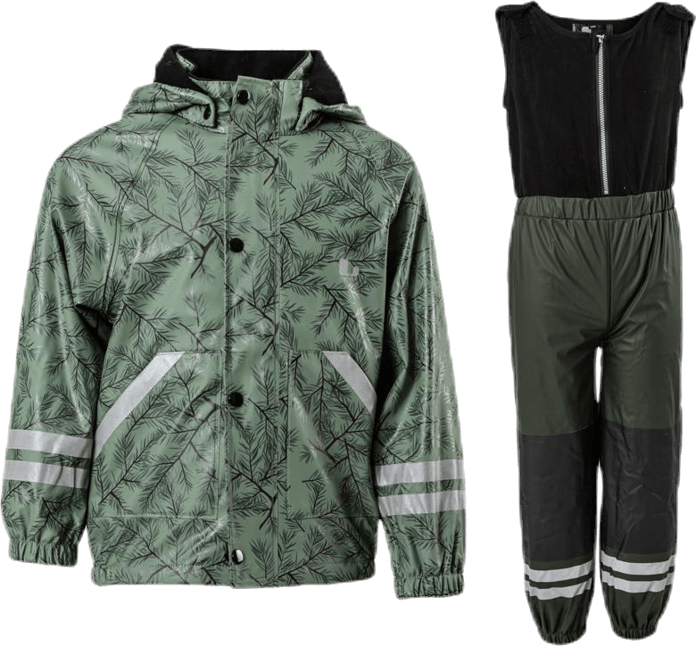 Nordskog Fleece-Lined Rain Set Green, Unisex, Apparels, jackets, Green, 110