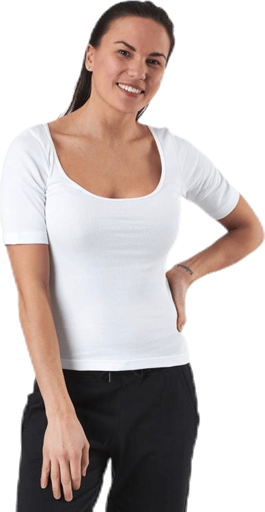 T-shirt Ribbed White, Female, Vêtements, T-shirt, Blanc, L