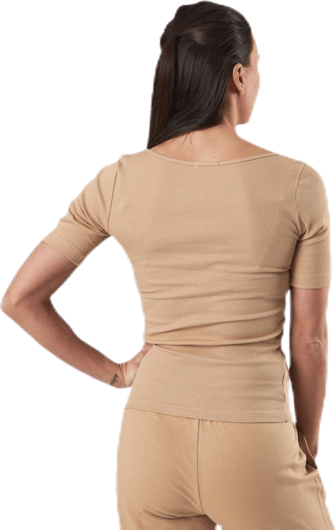 T-shirt Ribbed Beige - Bild 3