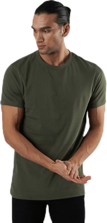 Bread & Boxers Crew-Neck Cotton, Male, Klær, T skjorte, Grønn, XS