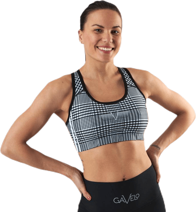 GLNCHCK 1 Sports Bra White/Black, Female, Apparels, Sports Bras, Running, White/Black, S