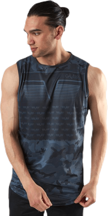 Sniper Blue Sleeveless Tee Blue/Patterned, Male, Ropa, Tops, Fitness, Azul/Estampado, XXL