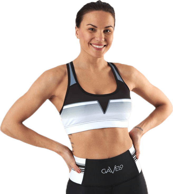 Grand Slam Black Sport Bra White/Black, Female, Ropa, Sujetador deportivo, Running, Blanco/Negro, L