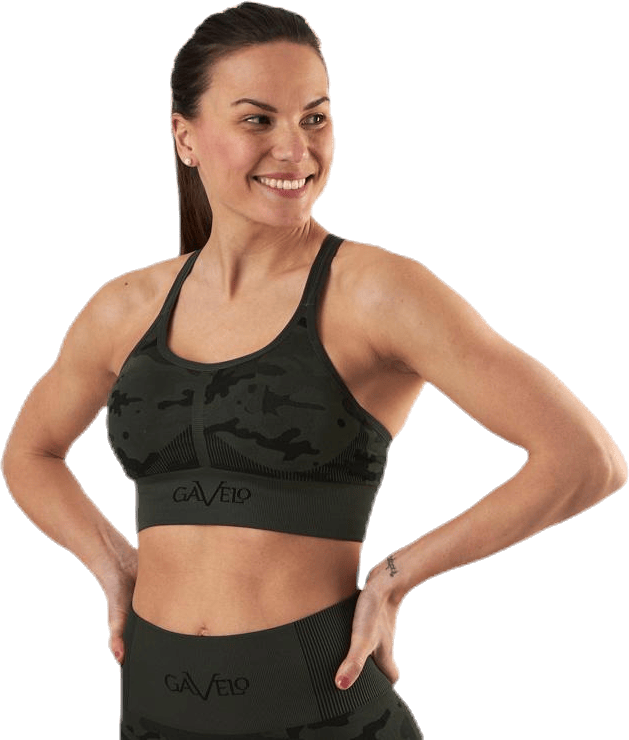 Seamless Camo Sports Bra Patterned/Black - Bild 4