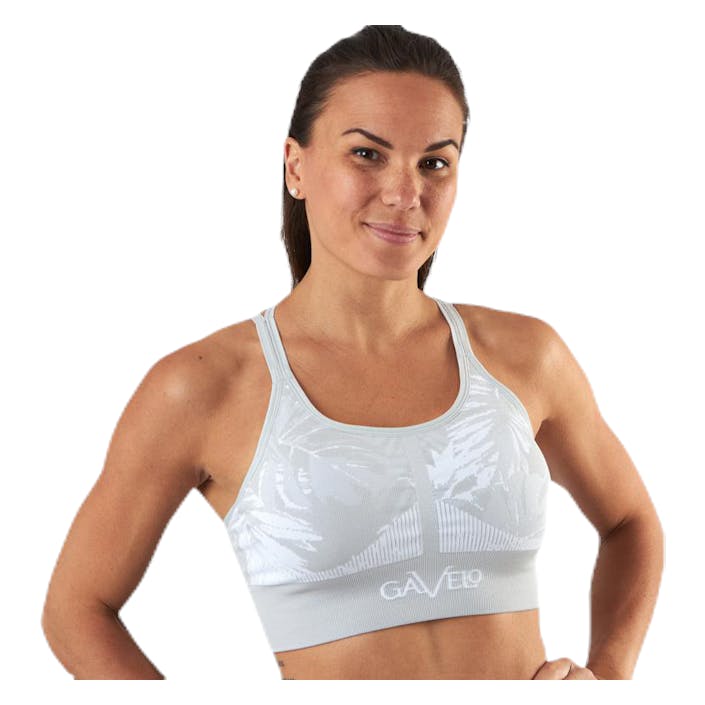 Seamless Floral Sports Bra Grey, Female, Odzież, Stanik sportowy, Bieganie, Szary, S