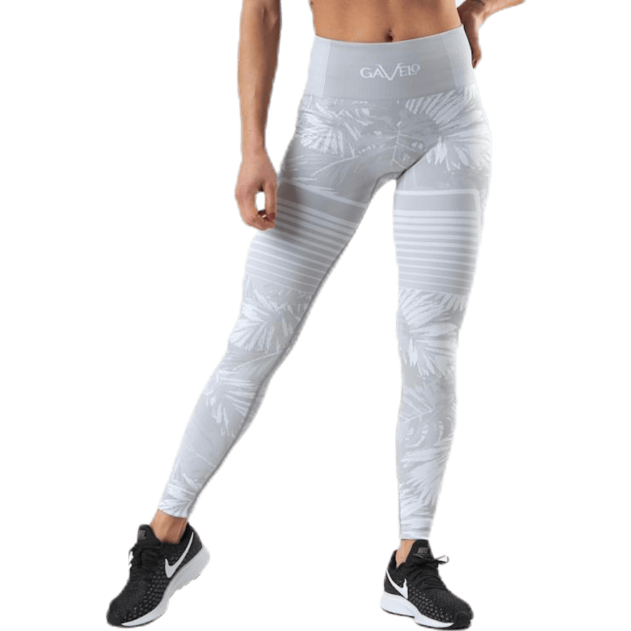 Seamless Floral Leggings Grey