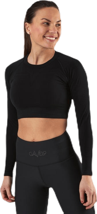 Seamless Black Crop Top Black - Bild 4