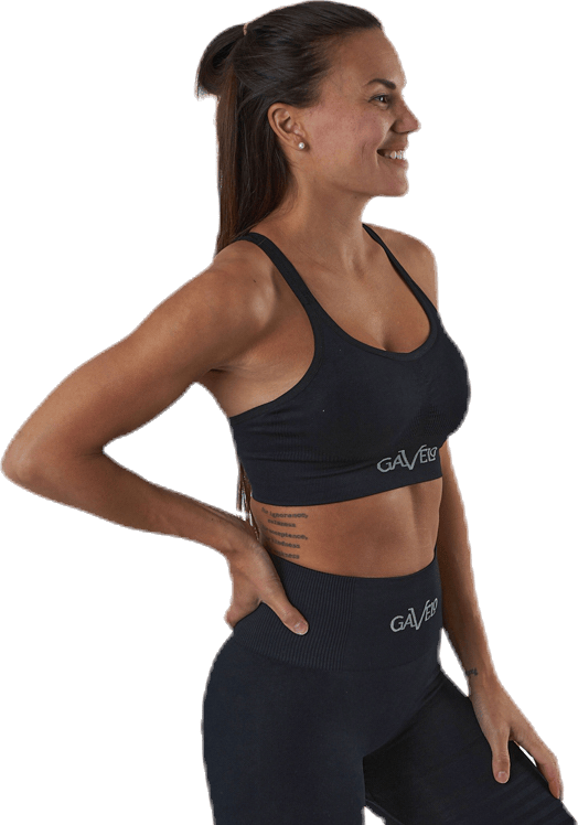 Seamless Black Sports Bra Black - Bild 2