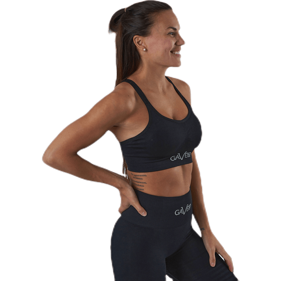 Seamless Black Sports Bra Black - Bild 2