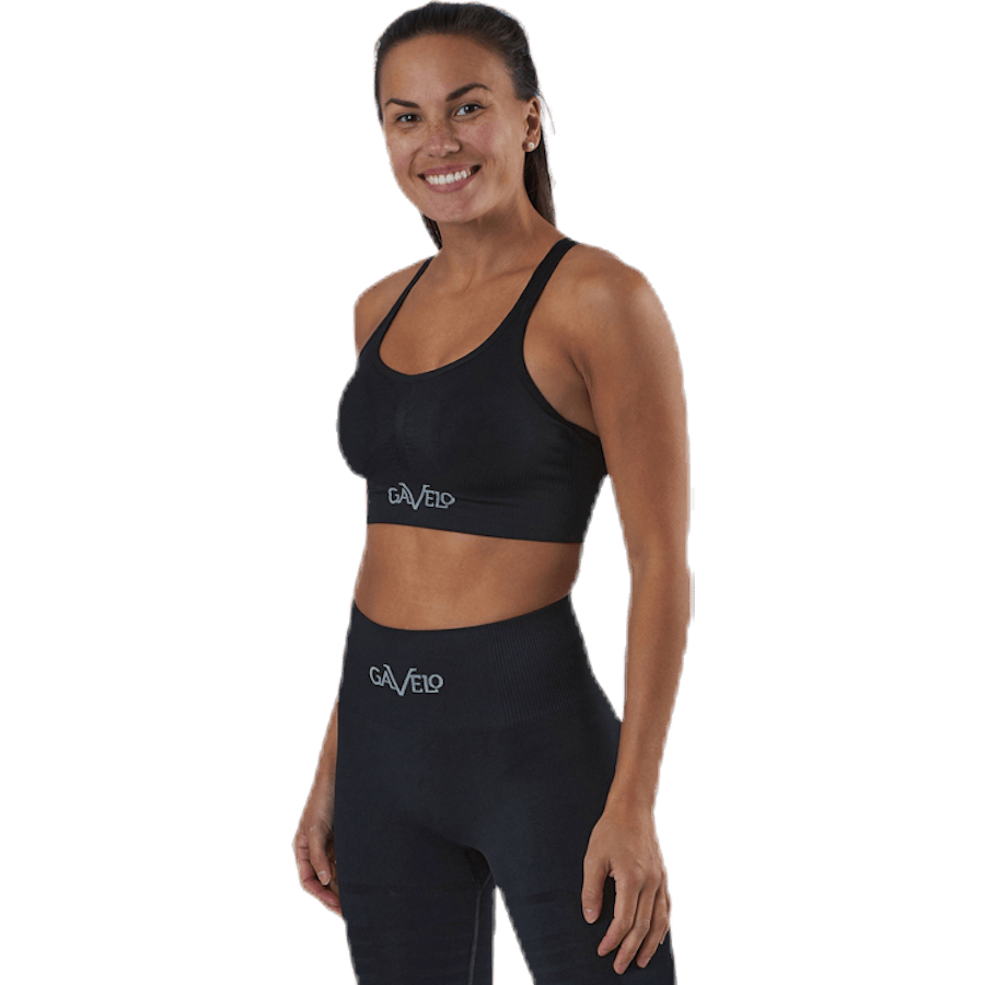 Seamless Black Sports Bra Black - Bild 4