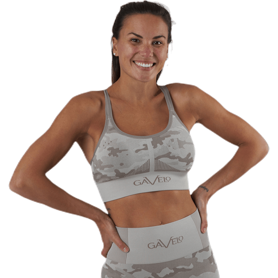 Desert Storm Camo Sports Bra Beige