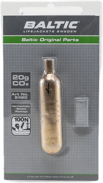 CO2-patron 20g m. säkerhetsstift Black, Unisex, Attrezzature, giubbotti di salvataggio, Andare in barca, Nero, ONESIZE