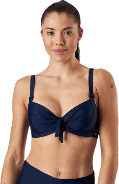 Twisted Solid Unique Wire Bra Blue, Female, Apparels, Swimwear, Swimming, Blue, 75 E