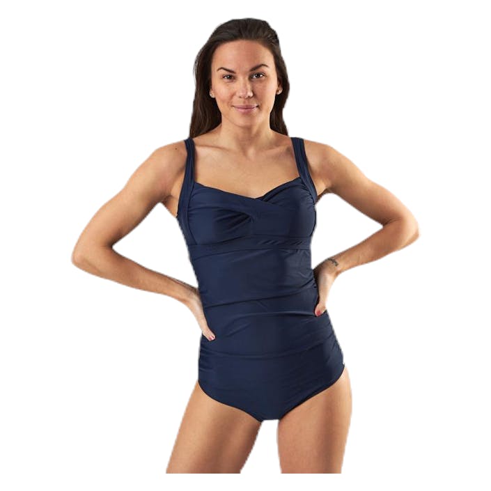 Capri Twisted Solid Swimsuit Blue, Female, Vêtements, Maillots de bain, Natation, Bleu, 42 B/C