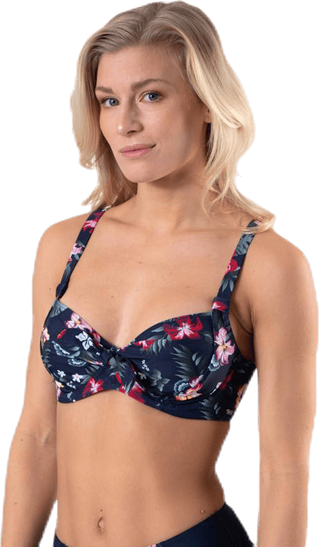 Hawaii Unique Wire Bra Blue/Patterned, Female, Apparels, Swimwear, Swimming, Blue/Patterned, 80 C