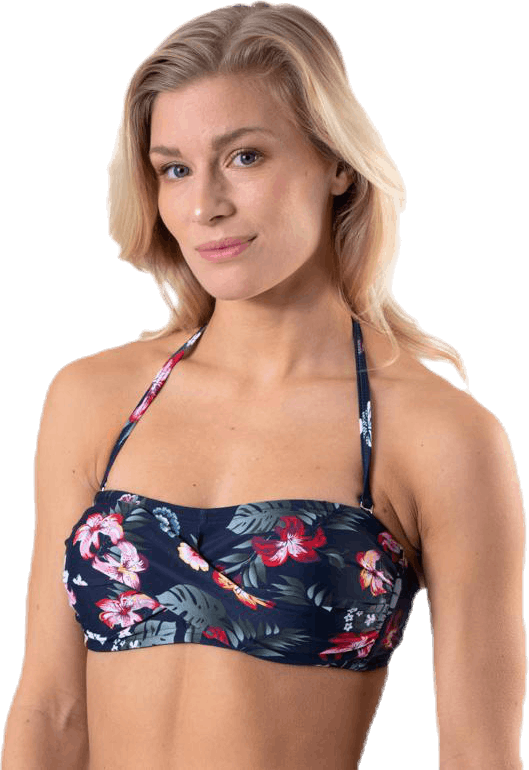 Hawaii Twisted Bandeau Blue/Patterned, Female, Kläder, Badkläder, Simning, Blå/Mönstrad, 75 C