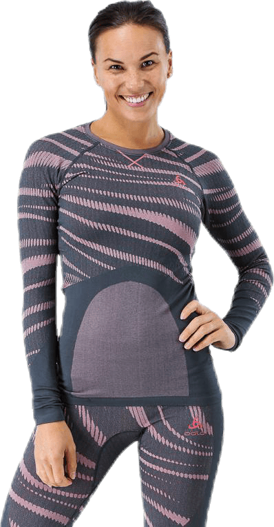 Suw Top Crew Neck LS Performance Blackcomb Pink/Grey
