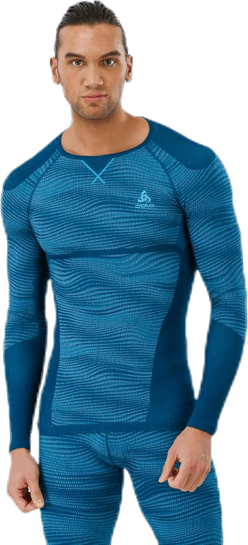 Suw Top Crew Neck L/S Performance Blackcomb Blue, Male, Apparels, Shirts, Cross-country skiing, Blue, XL
