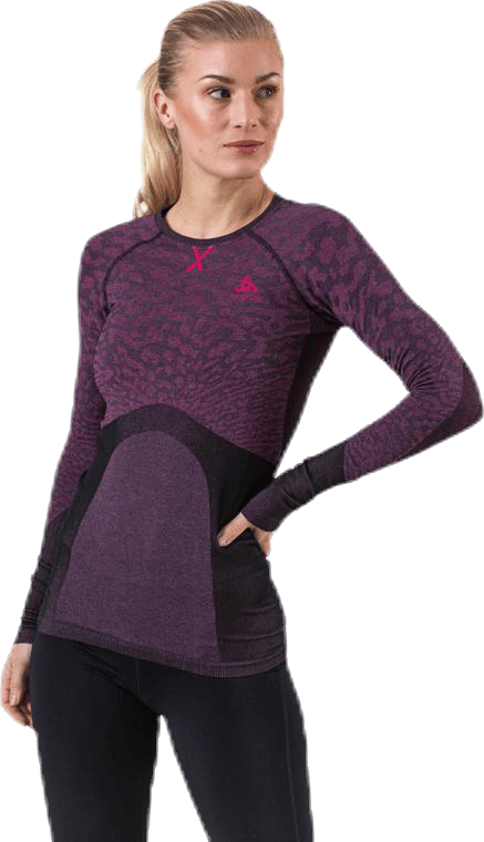 Suw Top Crew Neck LS Performance Blackcomb Pink/Black, Female, Apparels, base layers, Cross-country skiing, Pink/Black, M