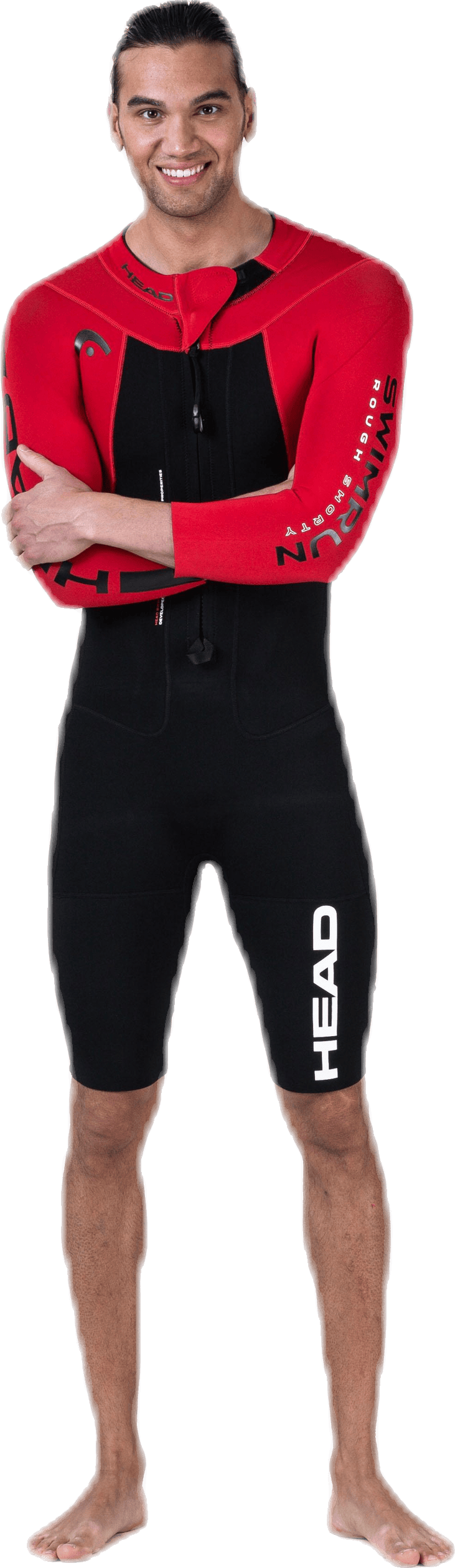 Swimrun Rough Shorty Black/Red, Male, Kleding, Zwemkleding, Zwemmen, Zwart/Rood, S/Tall