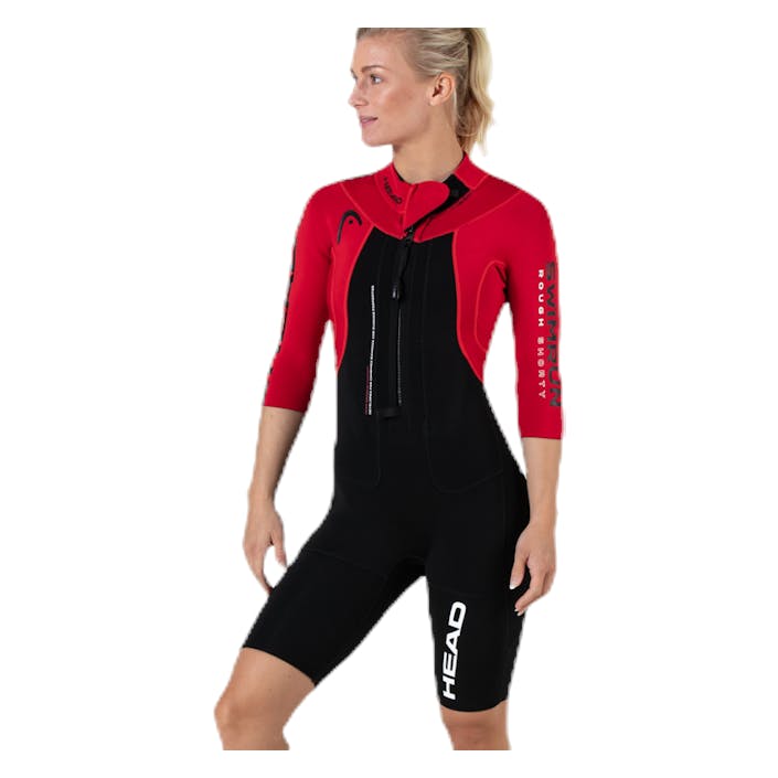 Swimrun Rough Shorty Black/Red, Female, Apparels, Swimwear, Swimming, Black/Red, XL