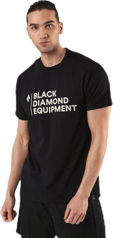 Stacked Logo Tee Black, Male, Kläder, T-shirt, Svart, M