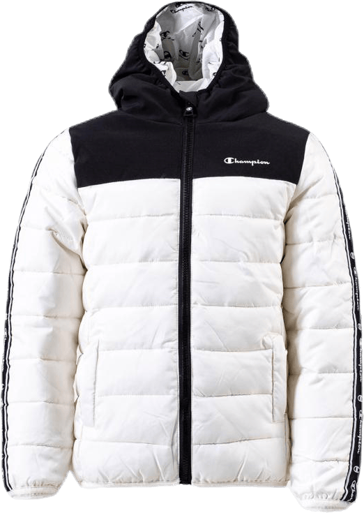 Girls Hooded Jacket White/Black