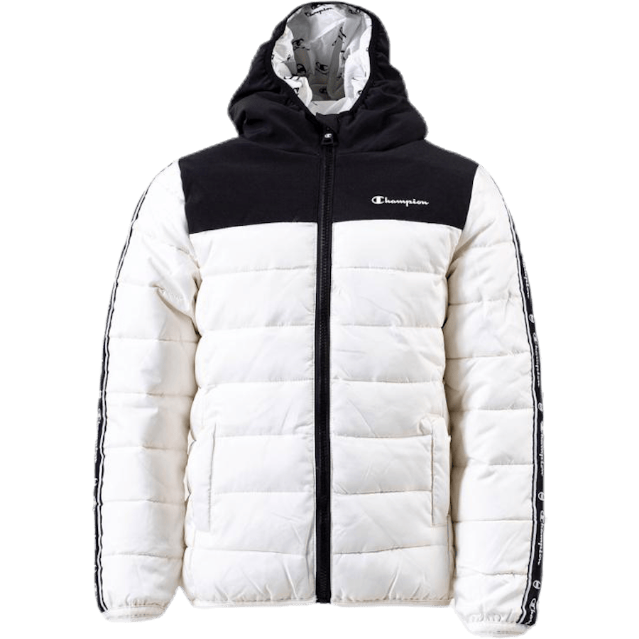 Girls Hooded Jacket White/Black