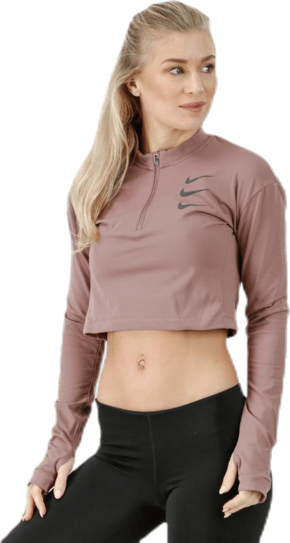 Running Division Warm Top Crop Beige, Female, Vêtements, Chemises, Courses, Beige, M