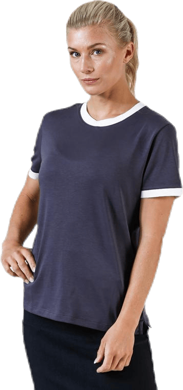 Ringer Top SS Blue/White