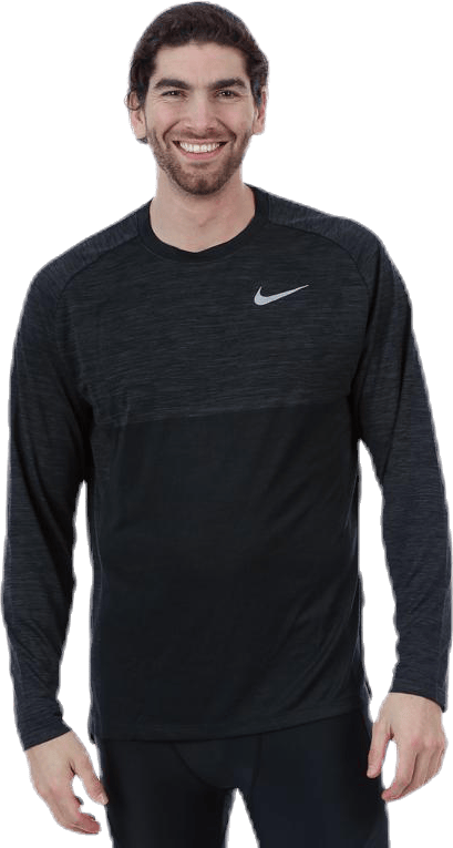 Dry Medalist Top LS Black/Grey, Male, Ropa, Camisas, Running, Negro, M