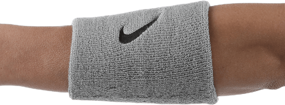 Swoosh Doublewide Wristbands Grey, Unisex, Equipment, Protection, Workout, Grey, ONESIZE