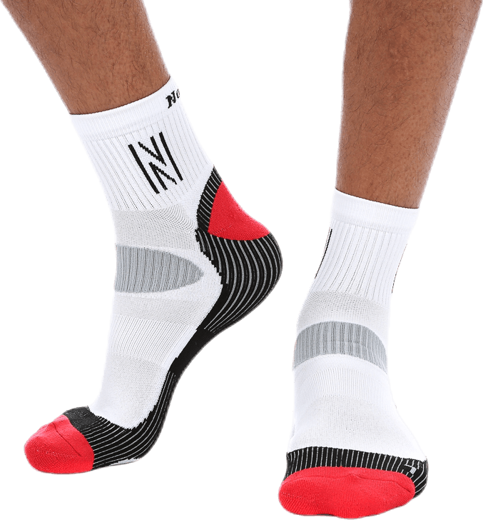 Abrahams Mid-cutt Running Sock White/Black, Male, Kläder, Strumpor, Löpning, Vit/Svart, 39-42