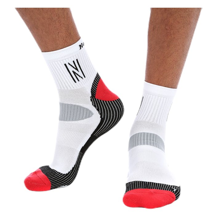 Abrahams Mid-cutt Running Sock White/Black, Male, Odzież, Skarpety, Bieganie, Biały/Czarny, 43-46