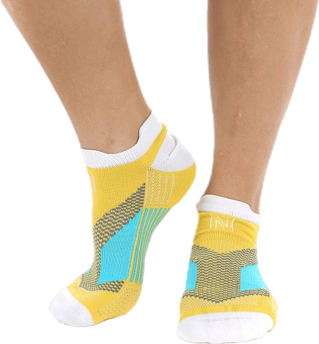 Mirenda Thin Running Sock Low-cut White/Yellow