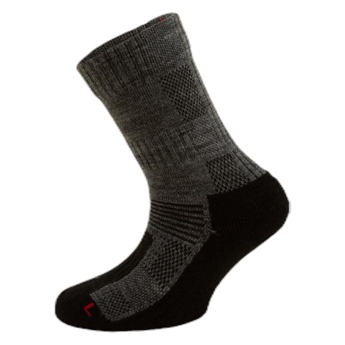 2-pack Merino Wool Walking Socks Junior - Leonardo Grey, Unisex, Odzież, Skarpety, Trening, Szary, 31-34