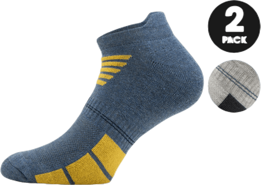 2-Pack Low-Cut Socks - Luke Blue/Grey, Male, Apparels, Socks, Workout, Blue/Grey, 43-46