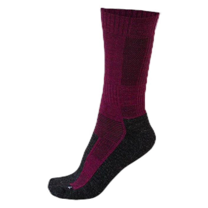 Merino Trekking Socks - Leonardo Grey/Red, Unisex, Apparels, Socks, Running, Grey/Red, 39-42