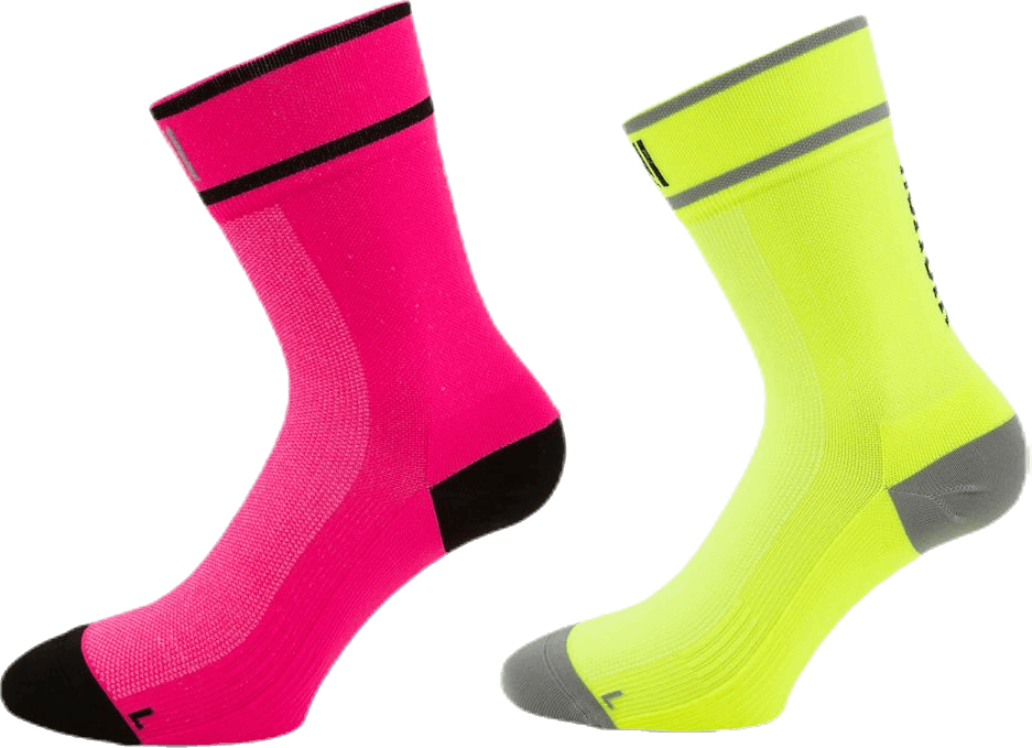 Cycling and Running Socks - Adam Purple/Green, Unisex, Kläder, Strumpor, Löpning, Lila/Grön, 43-46