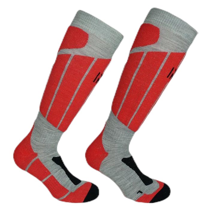 Aspen - Ski and Snowboarding Socks w Merino Wool and CLIMAYARN Red, Unisex, Odzież, Skarpety, Sporty alpejskie, Czerwony, 47-50