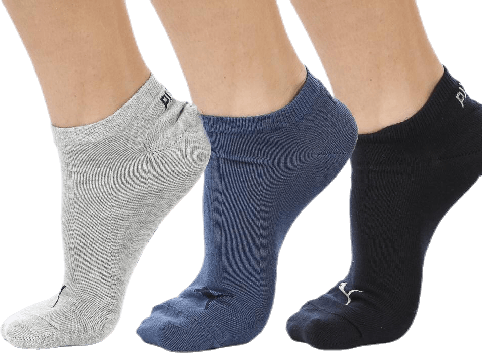 Sneaker Plain 3-pack Blue, Unisex, Apparels, Socks, Black, 43-46