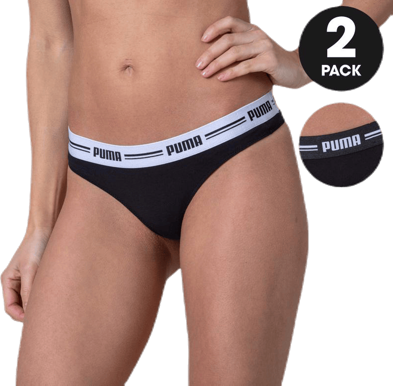 Iconic String 2-Pack Hang Black, Female, Apparels, Underwear, Workout, Black, L