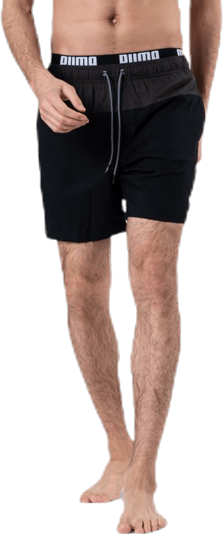 Logo Medium Length Swim Shorts Black/Grey, Male, Apparels, Swimwear, Swimming, Black/Grey, XL