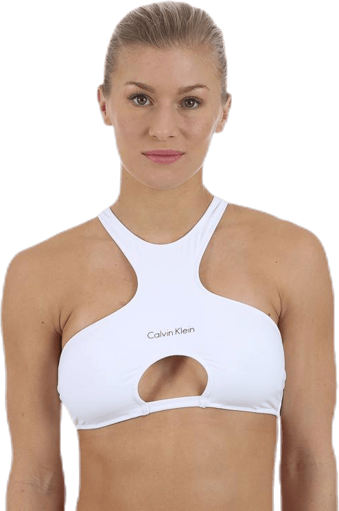 Zip Back Crop Top White