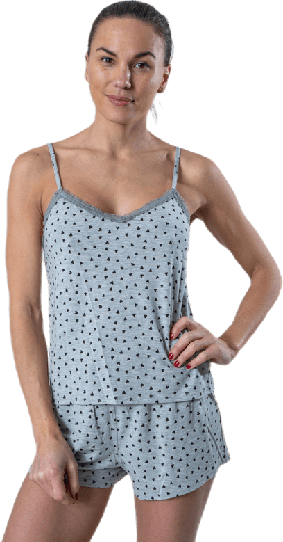 S/S Short Set Grey/Red, Female, Apparels, Underwear, Grey/Red, XS