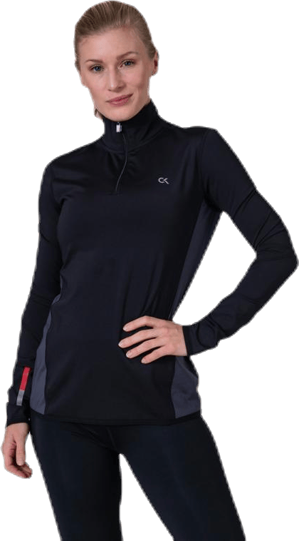 Long Sleeve 1/2 Zip Top Black, Female, Apparels, Shirts, Workout, Black, XS