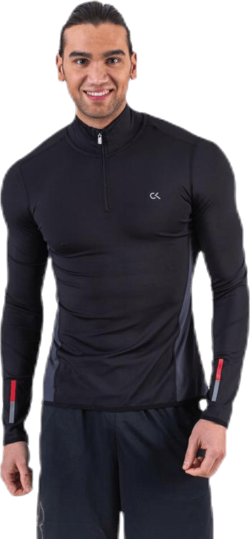 Long Sleeve 1/2 Zip Top Black