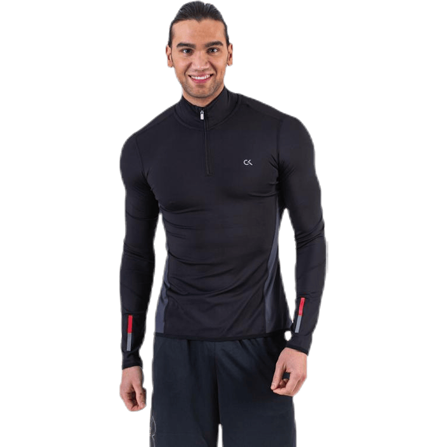 Long Sleeve 1/2 Zip Top Black