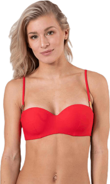 Core Solid Structured Bandeau Red, Female, Kläder, Badkläder, Simning, Röd, 70 E